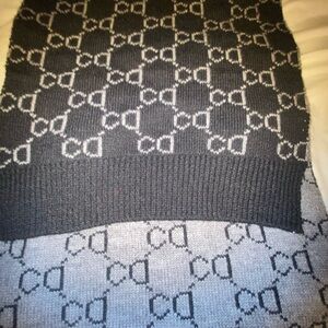 Dior wool scarf Black and Gray Patterned